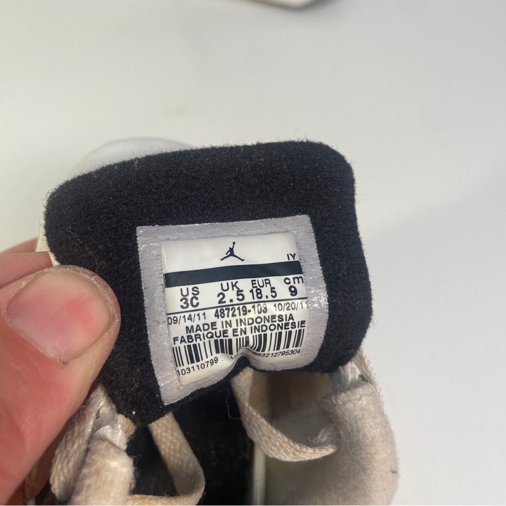 Air Jordan Retro IV 4 White Cement 2012 487219-103 Toddler 3C Crib No Box - Picture 7 of 7